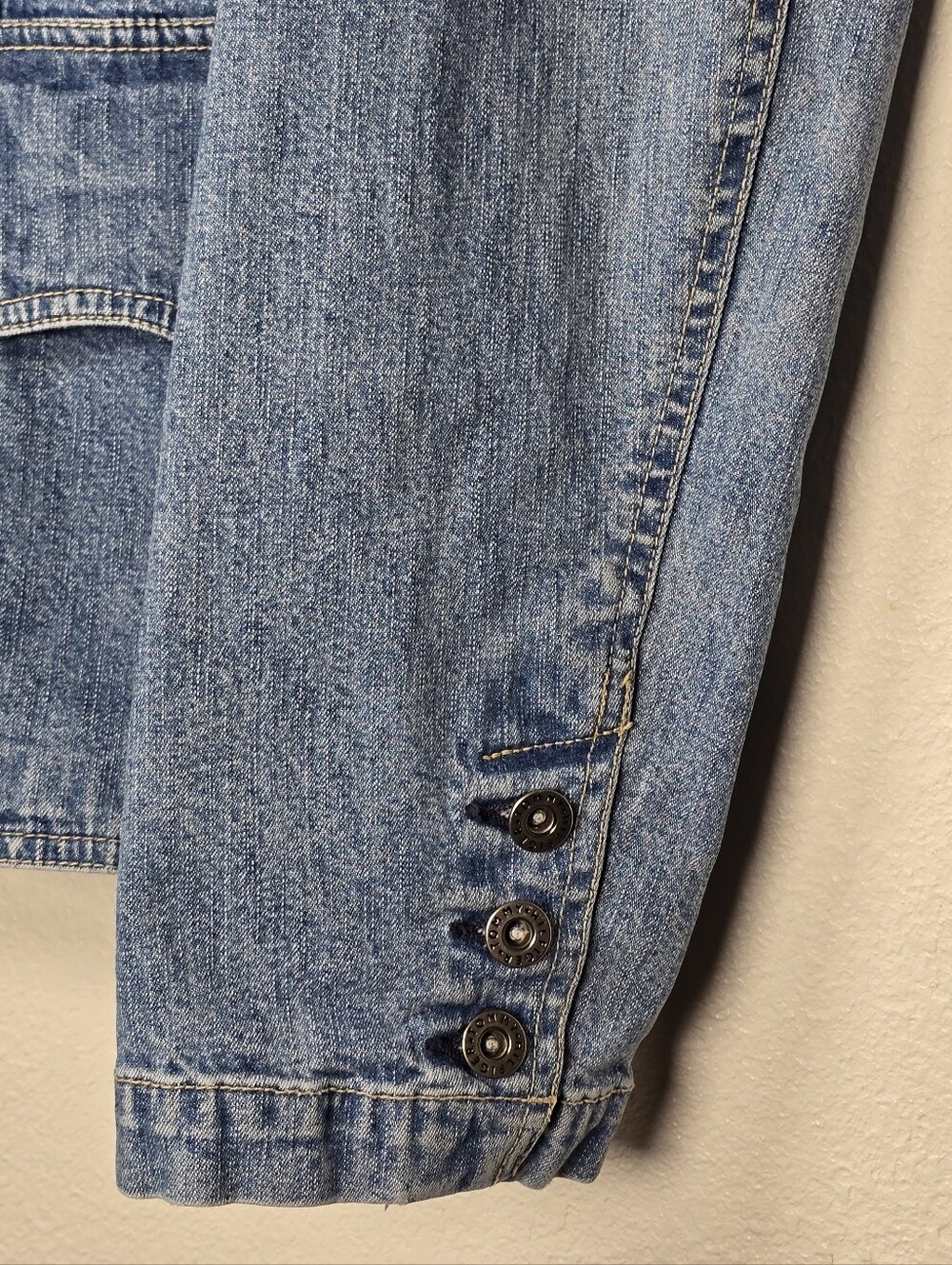 Vintage Tommy Hilfiger Denim Blazer Jacket Size 14 Y2K Blue Stretch Cotton - Picture 5 of 15
